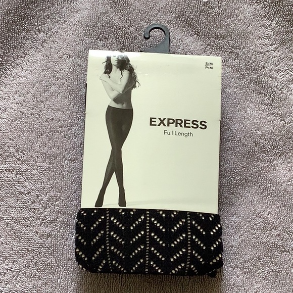 Express Accessories - Express Patterned Black Tights. Size S/M. NWT